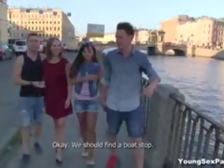 These fellows Take Their Girlfriends For A Walk Along The City